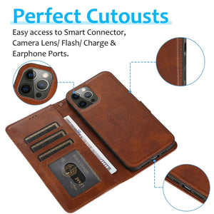 2 In 1 Detachable Magnetic Leather Wallet Case For iPhone 15/15Pro/15ProMax/15Plus Styleeo