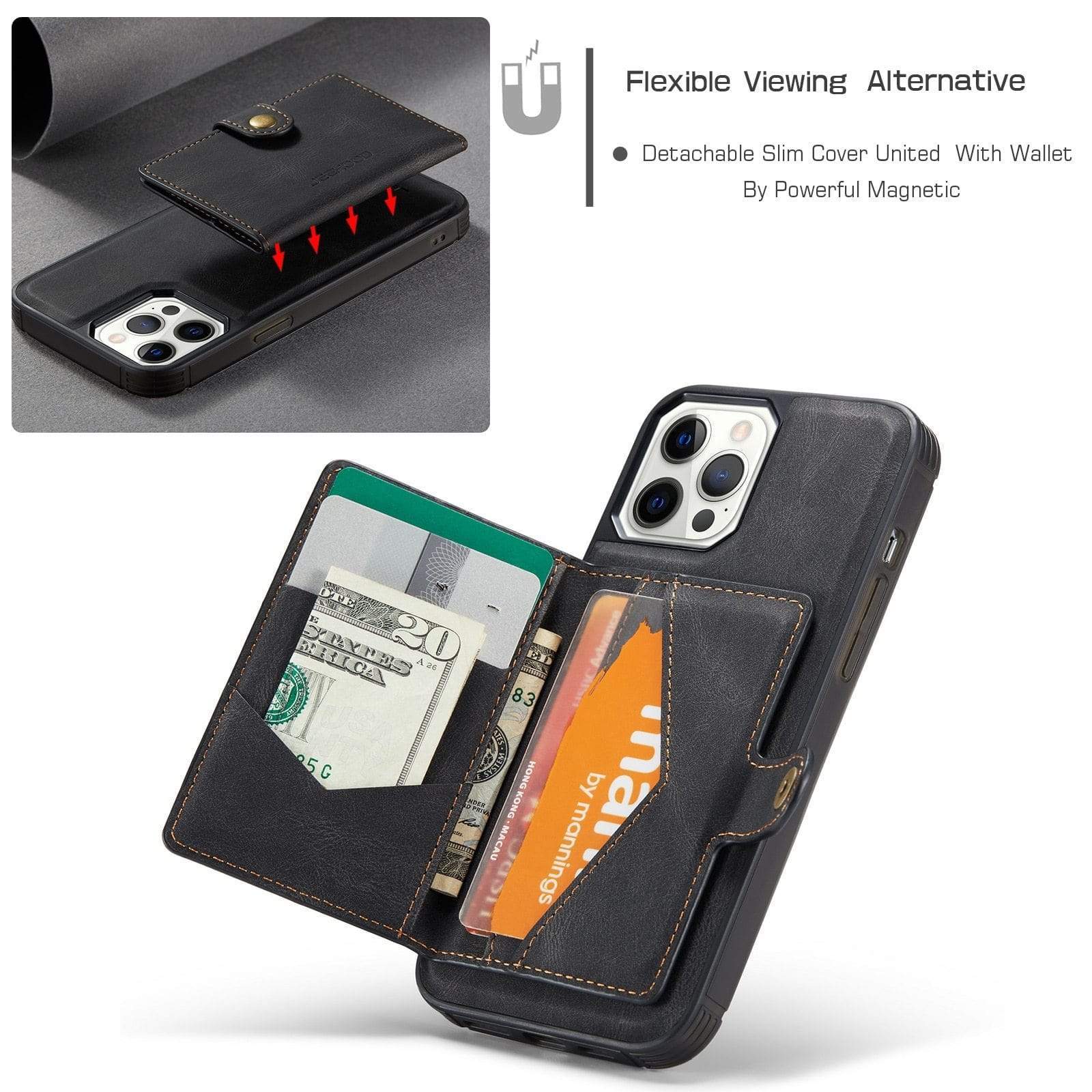 Magnetic Detachable iPhone Wallet Case JEEHOOD Magnetic Detachable iPhone Wallet Case Styleeo