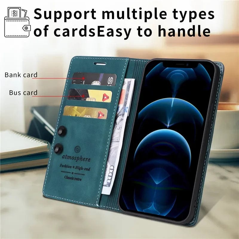 Magnetic Leather Flip Cover iPhone Wallet Case