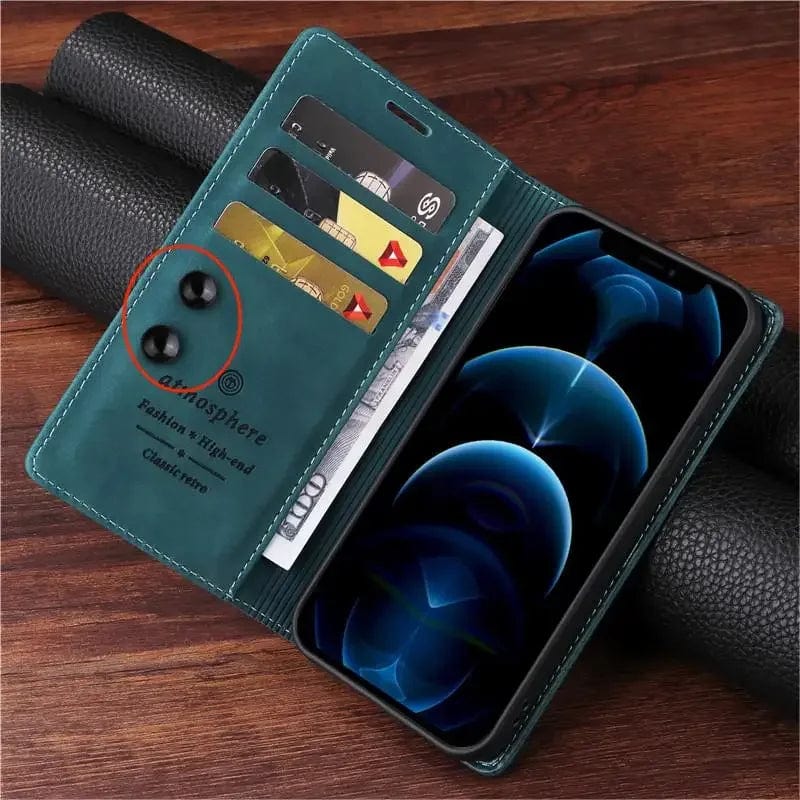 Magnetic Leather Flip Cover iPhone Wallet Case