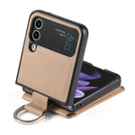 Magnetic Leather Cardholder Samsung Z Flip Ring Holder Case