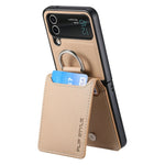 Magnetic Leather Cardholder Samsung Z Flip Ring Holder Case