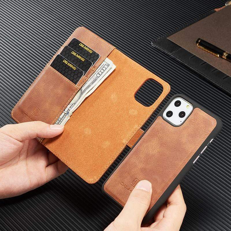 Removable Magnetic Leather iPhone Wallet Case Removable Magnetic Leather iPhone Wallet Case Styleeo
