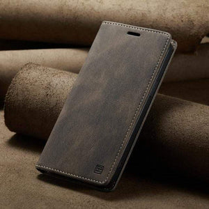 iPhone Magnetic Flip Cover Wallet Cases For iPhone SE 2020 / Coffee RFID flip leather iPhone Case Styleeo