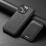 MagSafe Card Holder iPhone 15 Wallet Case | Luxury Magnetic Leather Black / For iPhone 15 Styleeo