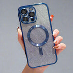 MagSafe iPhone Clear Case Navy Blue / For iphone 14 Glitter Clear Case For iPhone 13/12/11 Styleeo