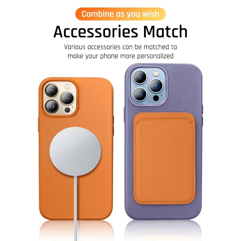 Shockproof Leather MagSafe iPhone Case