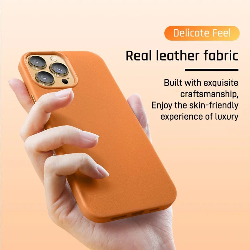 Shockproof Leather MagSafe iPhone Case