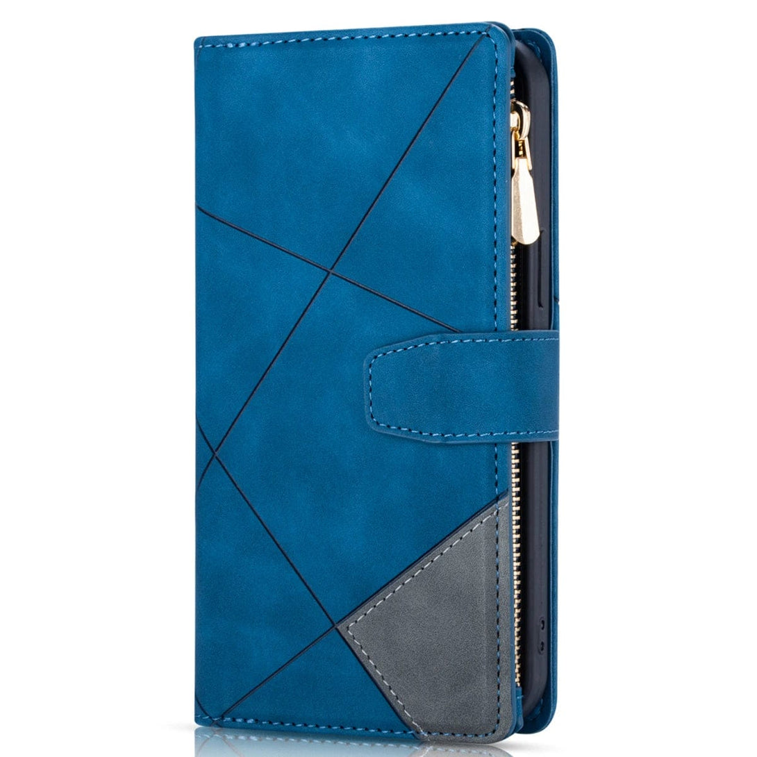 Multi-Cards Zipper Leather Wallet Case For Samsung Galaxy A Series Galaxy A12 / Blue Multi-Cards Zipper Leather Wallet Case For Samsung Galaxy A Series Styleeo