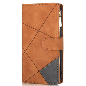 Multi-Cards Zipper Leather Wallet Case For Samsung Galaxy A Series Galaxy A12 / Brown Multi-Cards Zipper Leather Wallet Case For Samsung Galaxy A Series Styleeo