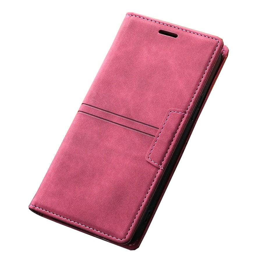 Samsung Galaxy S22 Leather Flip Wallet Case Galaxy S22 / Wine red Samsung S22 Flip Wallet Case Styleeo