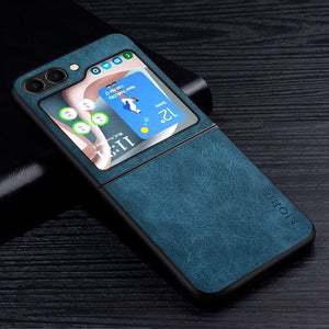 Premium PU Leather Case for Samsung Galaxy Z Flip 5 Galaxy Z Flip5 5G / Dark Blue Styleeo