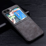 Premium PU Leather Case for Samsung Galaxy Z Flip 5 Galaxy Z Flip5 5G / Gray Styleeo