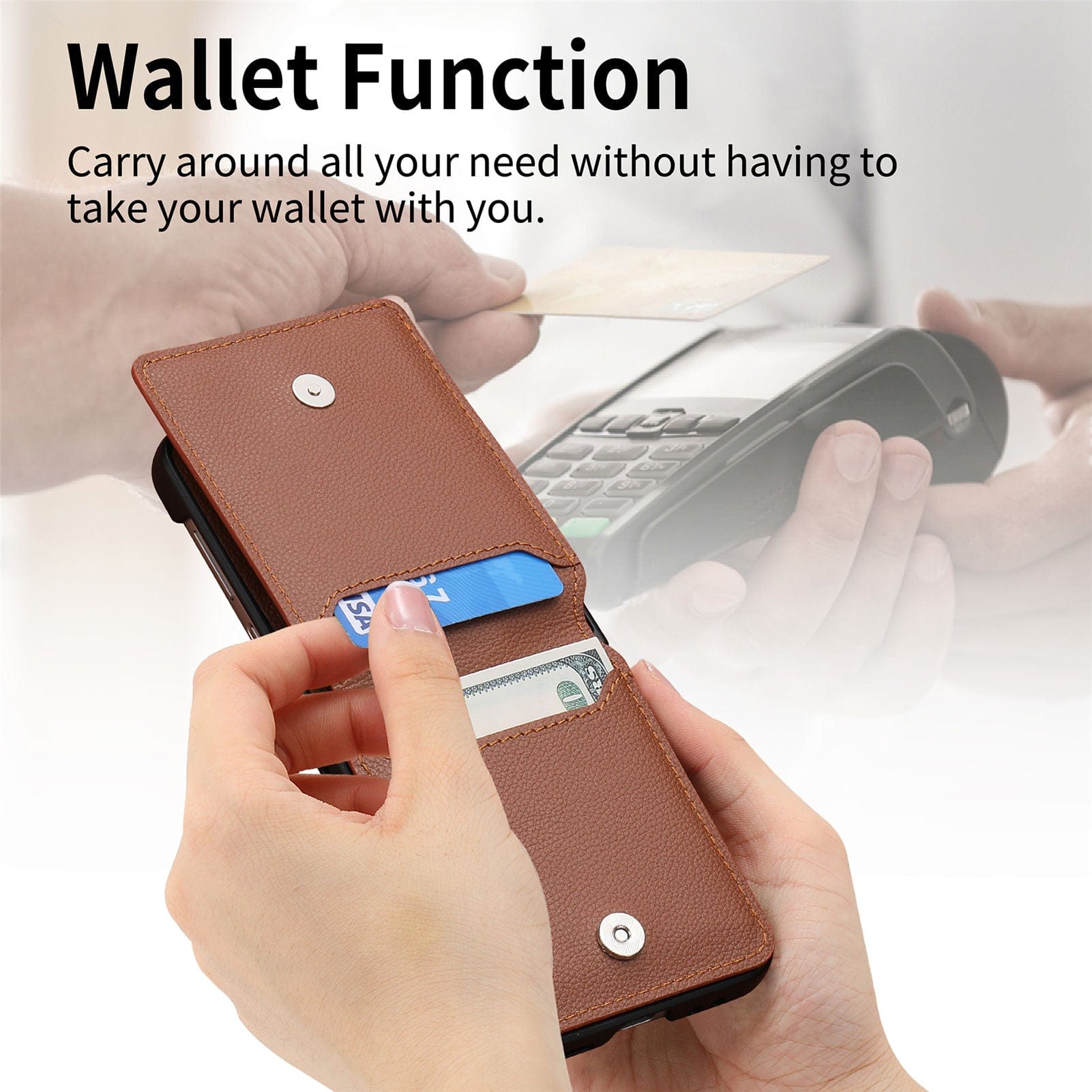 PU Leather Wallet Case For Samsung Z Flip 4/Z Flip 3 PU Leather Wallet Case For Samsung Z Flip 4/Z Flip 3 Styleeo