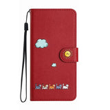 Cat Printed Magnetic Leather iPhone Flip Cover Wallet Case