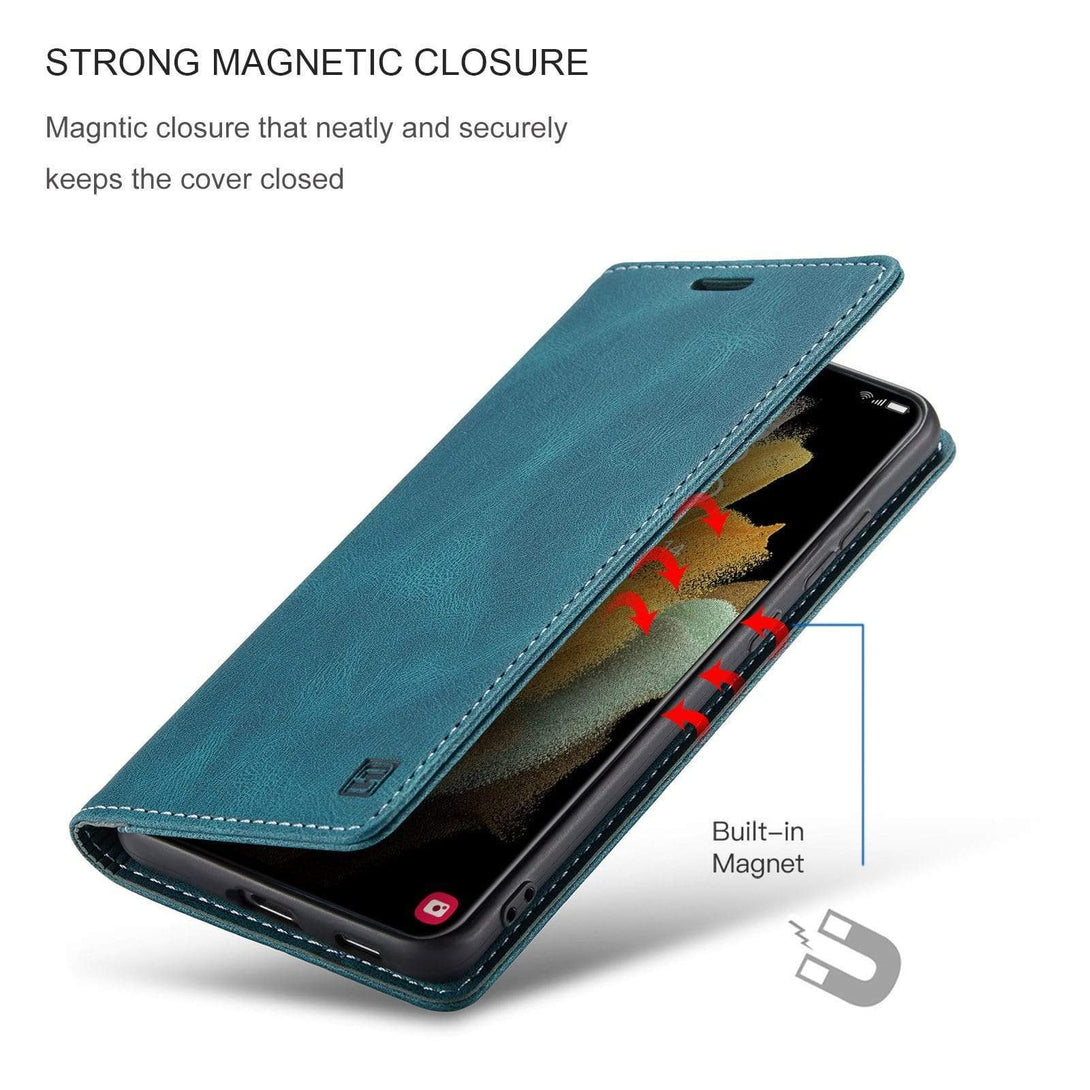 Samsung Galaxy Magnetic Flip Cover Wallet Cases RFID flip leather Samsung Galaxy Case Styleeo