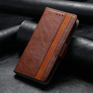 RFID Leather Samsung Z Fold 3 Wallet Case for Galaxy Z Fold 3 / Brown Samsung Z Fold 3 wallet case Styleeo