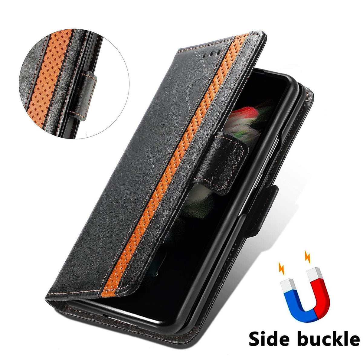 RFID Leather Samsung Z Fold 3 Wallet Case Samsung Z Fold 3 wallet case Styleeo