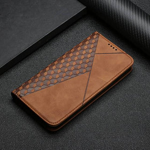 Samsung Galaxy A Series Rhombus Pattern Wallet Case A71 5G / Brown Samsung Galaxy A Series Wallet Case Styleeo