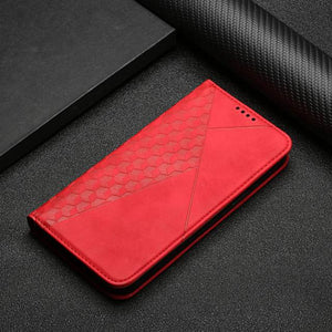 Samsung Galaxy A Series Rhombus Pattern Wallet Case A72 5G / Red Samsung Galaxy A Series Wallet Case Styleeo