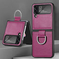 Ring Holder Leather Samsung Z Flip Case - Styleeo