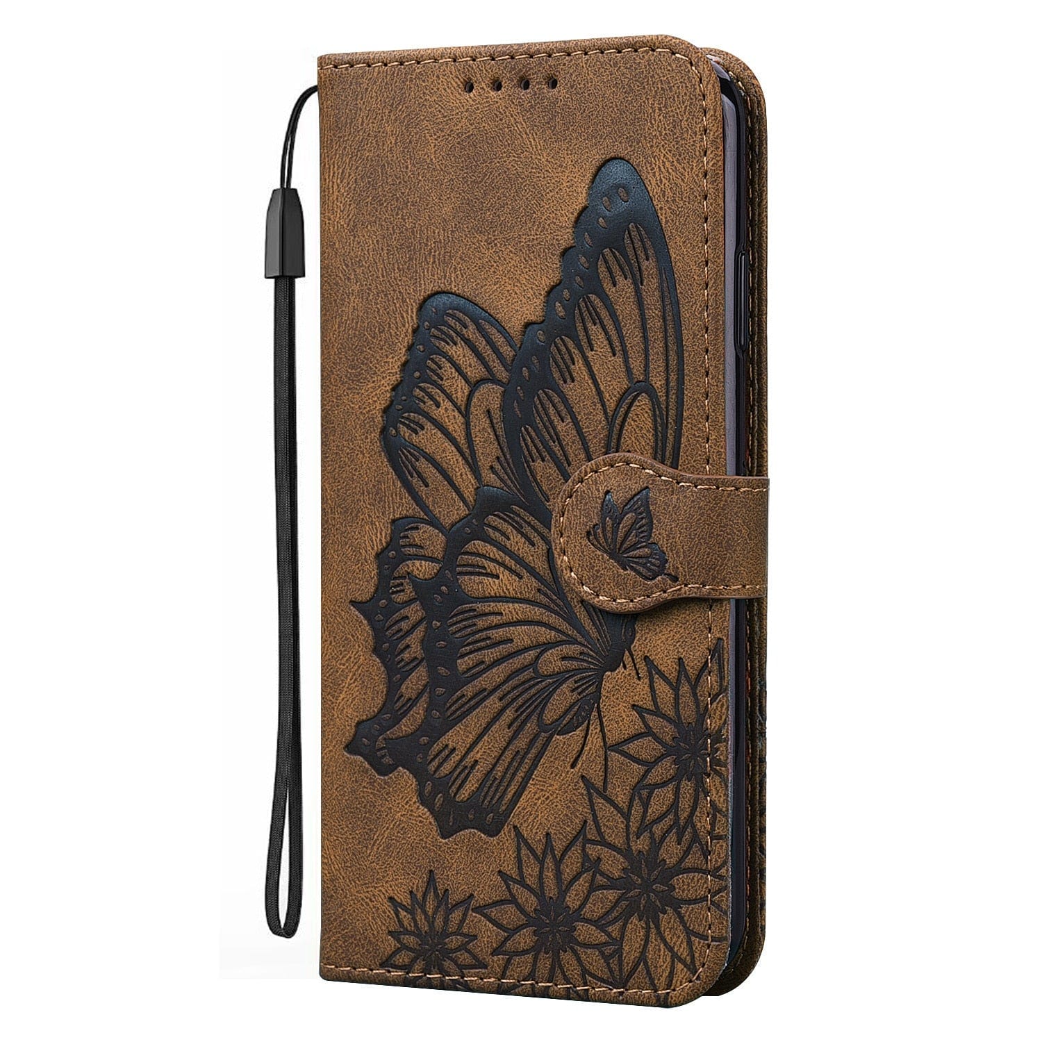 Samsung Galaxy A Series Butterfly Leather Wallet Case for Galaxy A51 4G / Brown Butterfly Leather wallet case for Samsung Galaxy A Series Styleeo