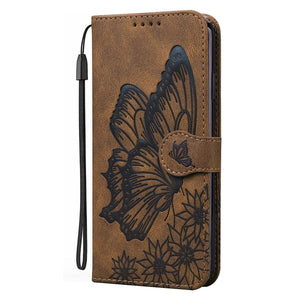 Samsung Galaxy A Series Butterfly Leather Wallet Case for Galaxy A51 4G / Brown Butterfly Leather wallet case for Samsung Galaxy A Series Styleeo