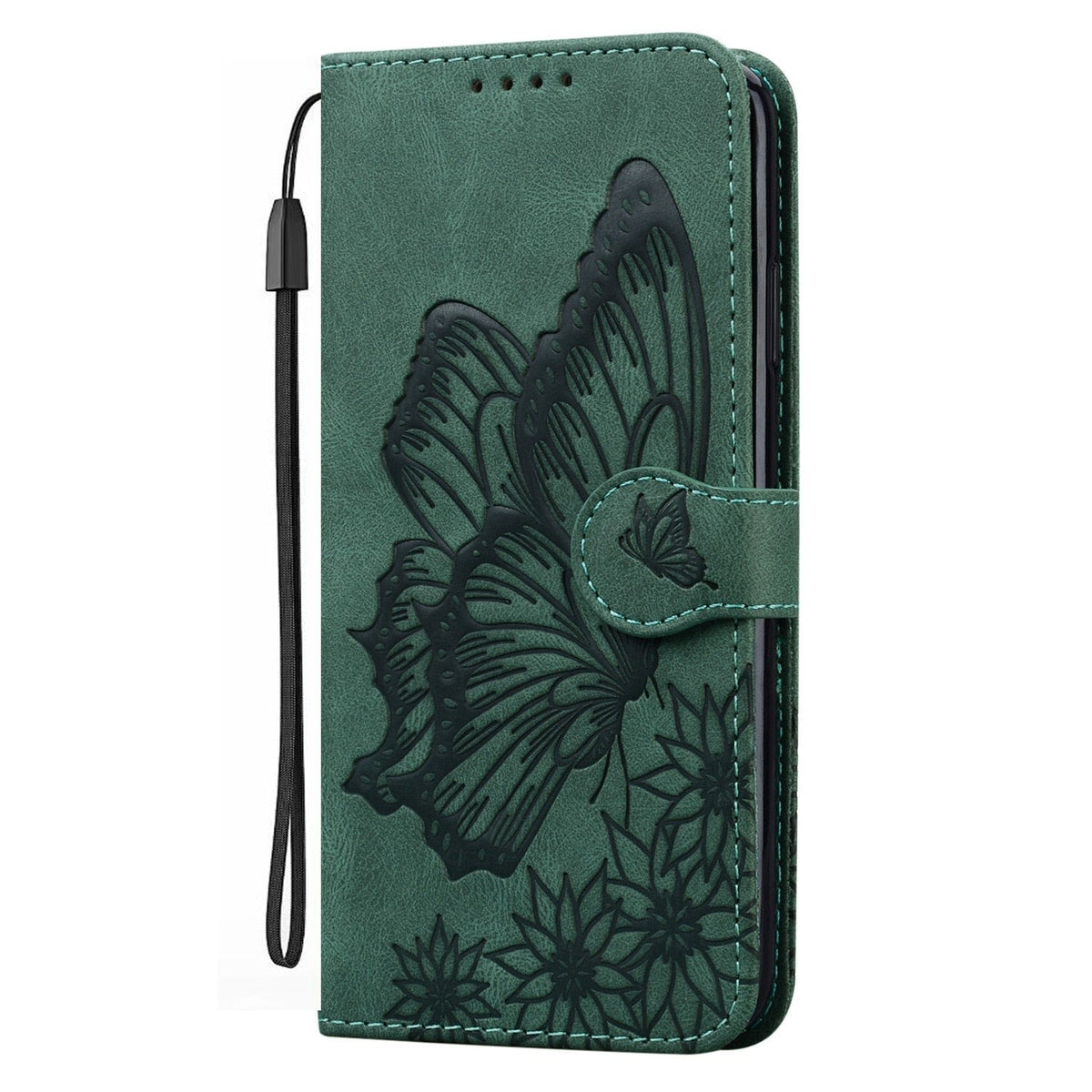 Samsung Galaxy A Series Butterfly Leather Wallet Case for Galaxy A51 4G / Green Butterfly Leather wallet case for Samsung Galaxy A Series Styleeo