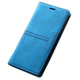 Samsung Galaxy Flip Leather Magnetic Wallet Case For A12 5G / Blue Flip leather Samsung Galaxy Wallet Case Styleeo