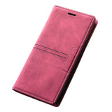 Samsung Galaxy Flip Leather Magnetic Wallet Case For A12 5G / Wine red Flip leather Samsung Galaxy Wallet Case Styleeo