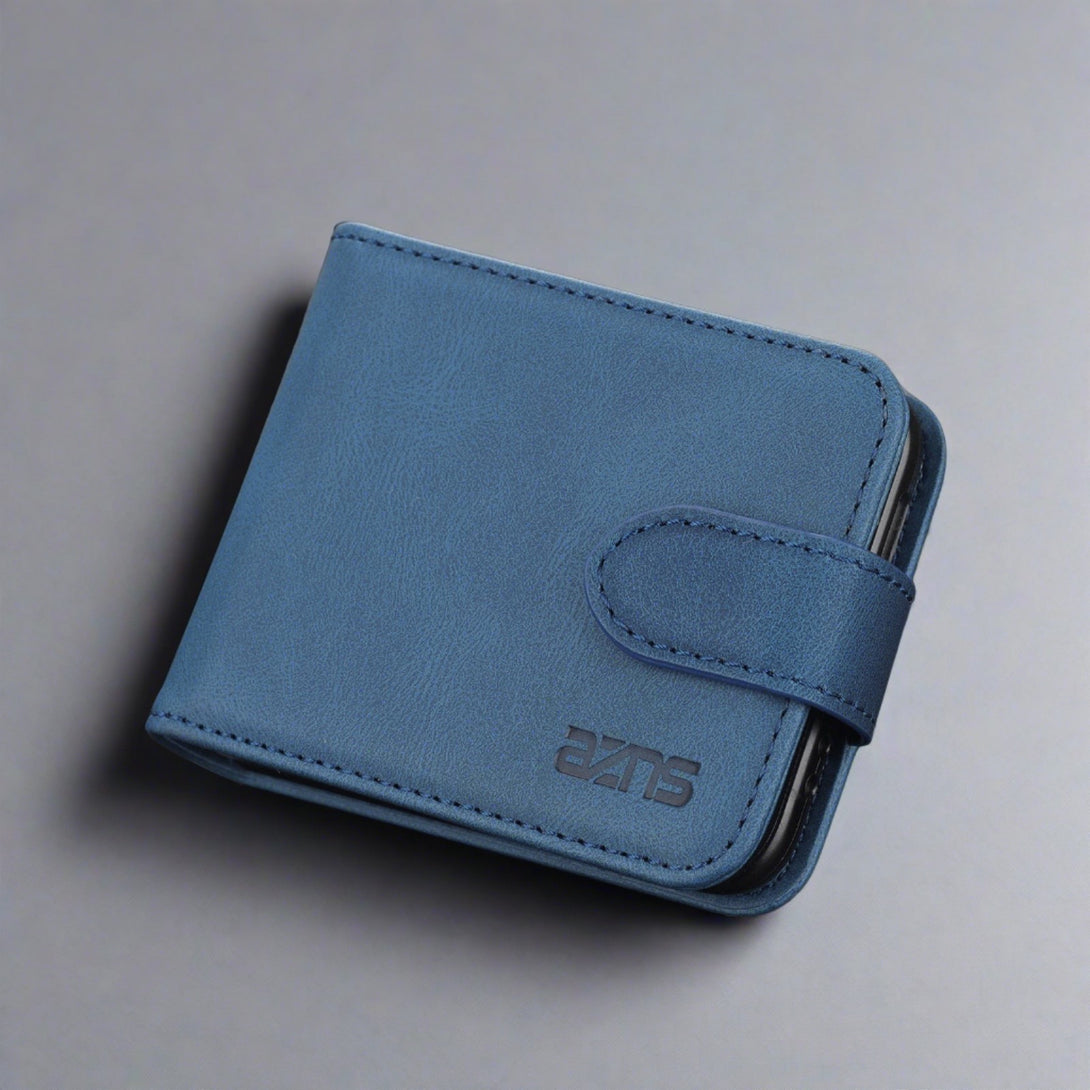 Samsung Galaxy Z Flip 3 5G Card Slot Leather Wallet Case Galaxy Z Flip3 5G / Blue Samsung Z Flip 3 Wallet Case Styleeo