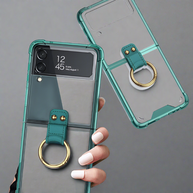Clear Ring Case For Samsung Galaxy Z Flip 4 5G For Galaxy Z Flip 4 / Green Clear Ring Case For Samsung Galaxy Z Flip 4 Styleeo