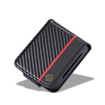 Carbon Fiber Leather Cardholder Wallet Case For Samsung Galaxy Z Flip 5/Flip 4/Flip 3 5G Carbon Fiber wallet case for flip 5/flip4/flip 3 Styleeo