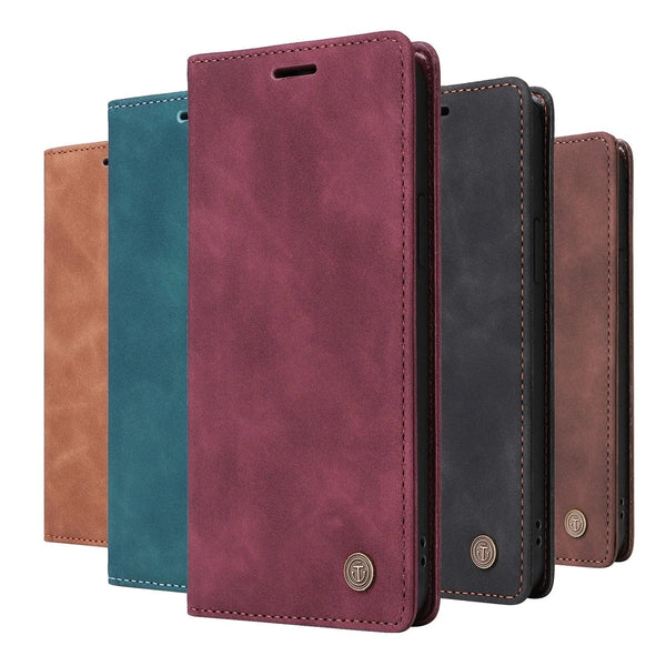 Samsung Phone Case | Stylish Color Leather Wallet Magnetic Cardholder