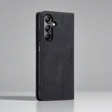 Samsung S22 Phone Case | Luxury Magnetic Leather Wallet Cardholder-black-Styleeo