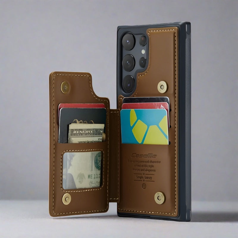 Samsung Cardholder Wallet Case -brown-styleeo