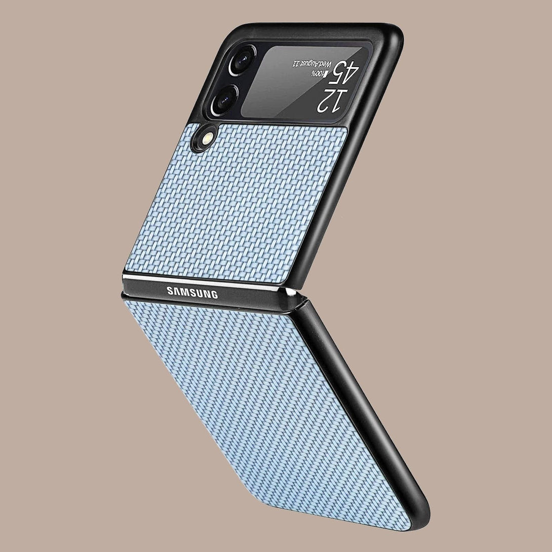 Carbon Fiber Slim Case for Samsung Galaxy Z Flip 3/4 5G for Galaxy Z Flip 3 / Blue Slim Case for Samsung Galaxy Z Flip 3/4 5G Styleeo