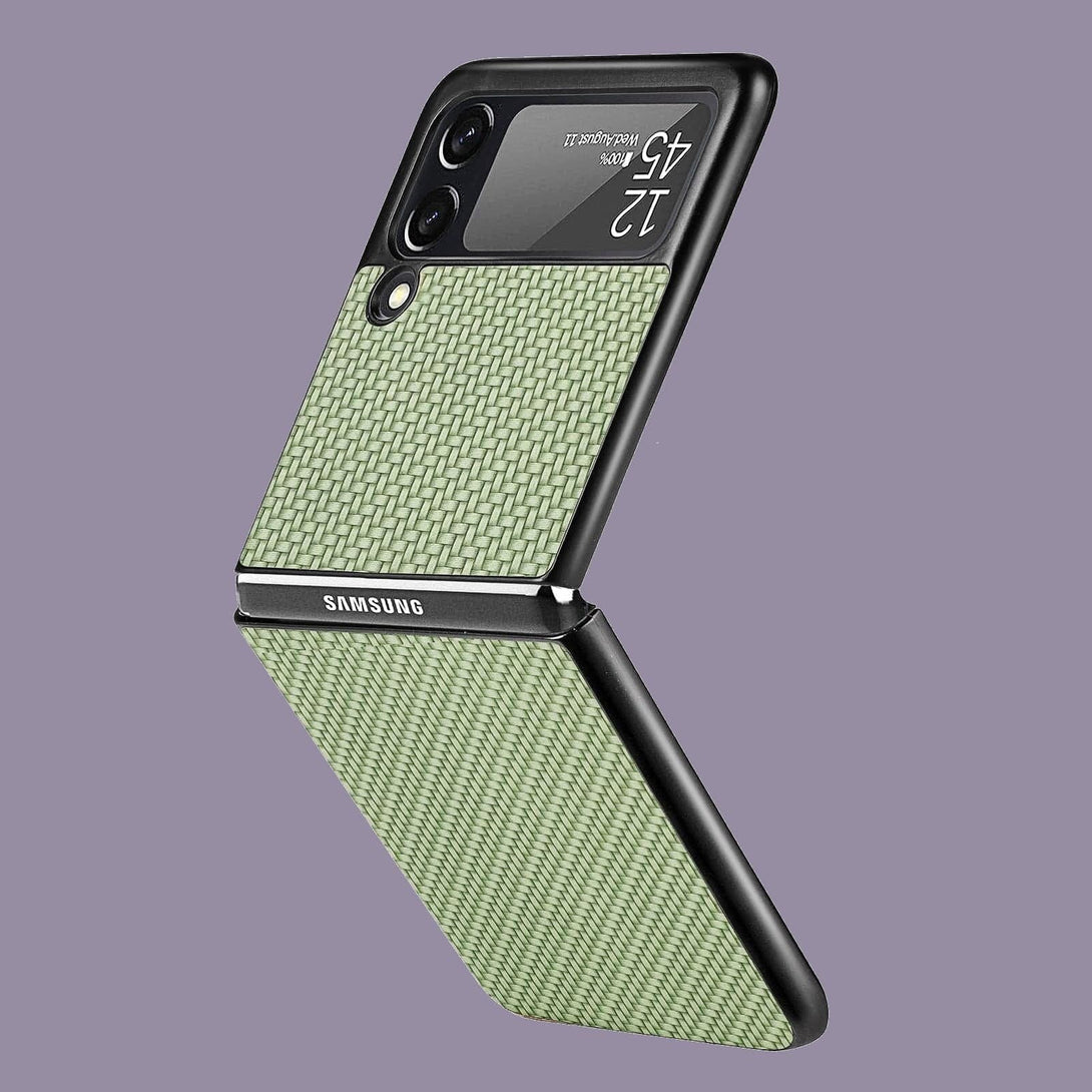 Carbon Fiber Slim Case for Samsung Galaxy Z Flip 3/4 5G for Galaxy Z Flip 3 / Green Slim Case for Samsung Galaxy Z Flip 3/4 5G Styleeo
