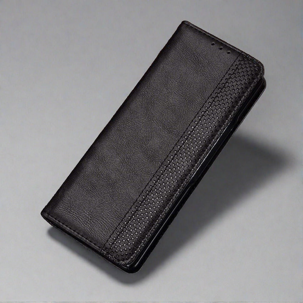 Leather Samsung Z Fold 2 / Z Fold 3 Wallet Case For  Galaxy Z Fold 2 / Black Styleeo