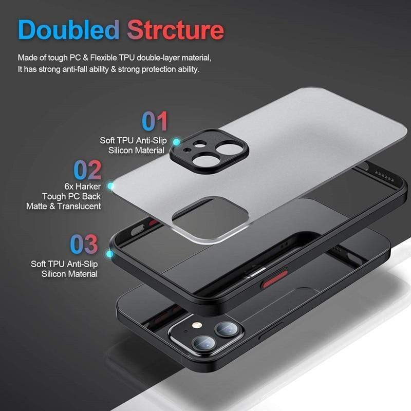 iPhone 13 Shockproof Mattee Transparent Case iPhone 13 Matte transparent case Styleeo