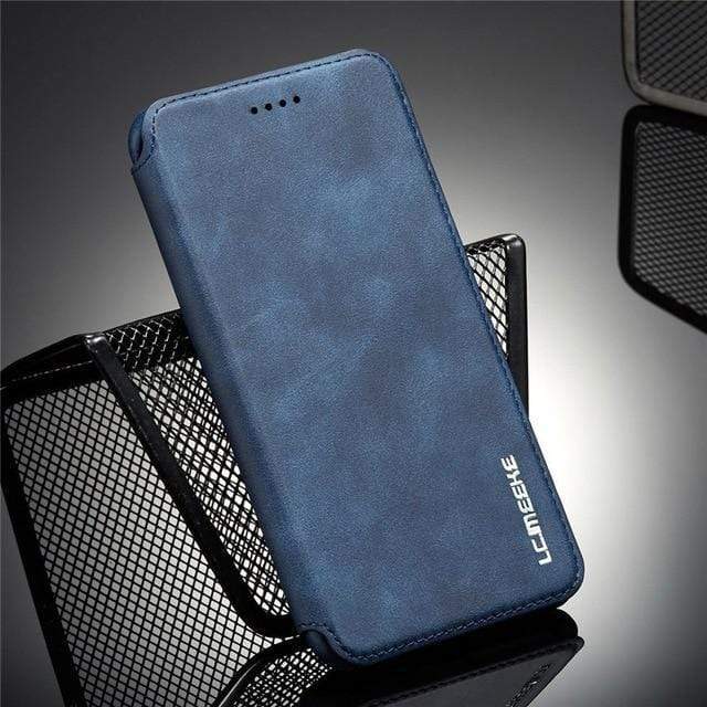 Retro Slim Leather Case for Samsung Galaxy Samsung Note 9 / Navy Blue Slim Leather Case For Samsung Galaxy Styleeo