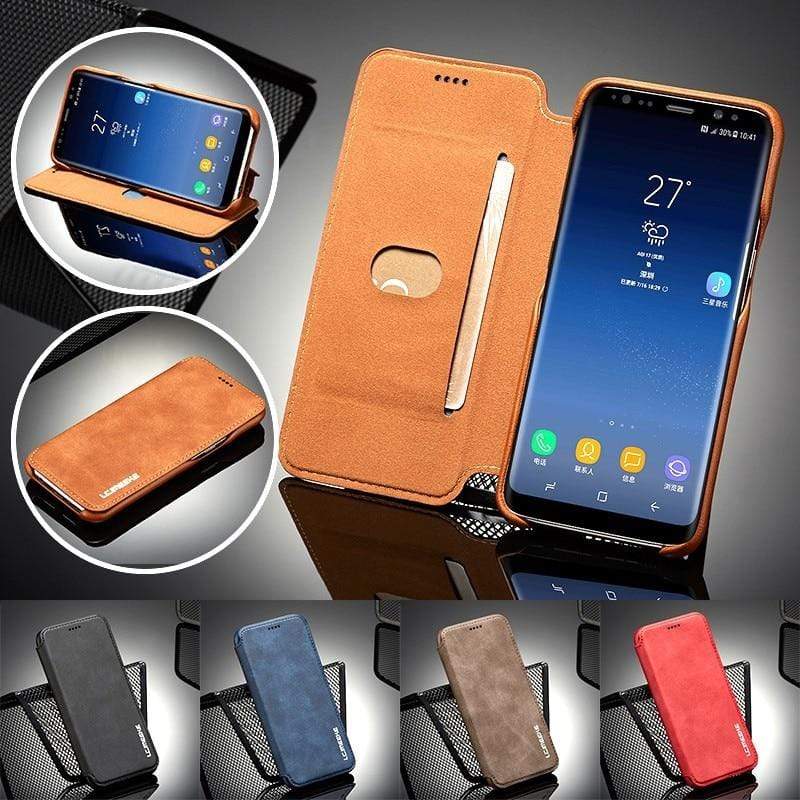 Retro Slim Leather Case for Samsung Galaxy Slim Leather Flip Wallet Case For Samsung Galaxy Styleeo