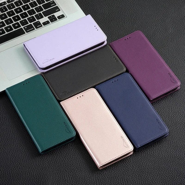 Stylish Leather iPhone Wallet Case | Magnetic Flip Card Holder