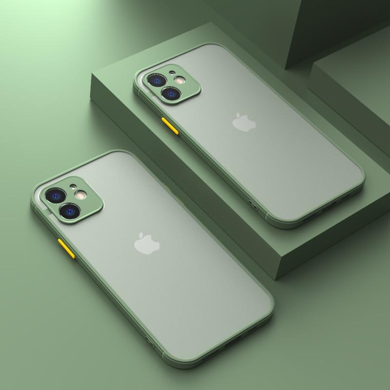 iPhone Shockproof Mattee Clear Case For iPhone 11 / Army Green iPhone Matte clear case Styleeo