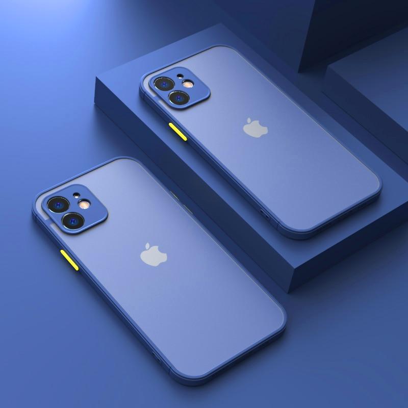 iPhone Shockproof Mattee Clear Case For iPhone 11 / Blue iPhone Matte clear case Styleeo