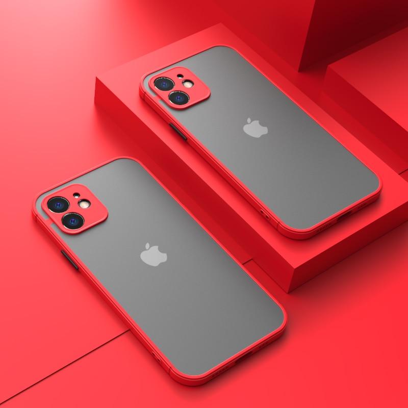 iPhone Shockproof Mattee Clear Case For iPhone 11 / Red iPhone Matte clear case Styleeo