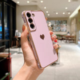 Luxury Plating Case For Samsung Galaxy S23/S23Plus/S23Ultra For Samsung S23 / Purple platiang heart case for samsung s23 Styleeo