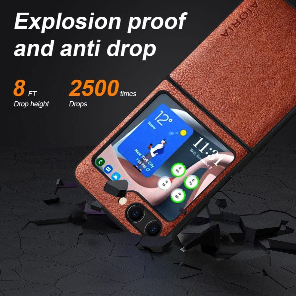 Vintage leather Case For Samsung Galaxy Z Flip 5 Styleeo