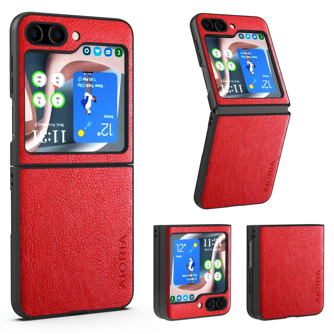 Vintage Leather Case For Samsung Galaxy Z Flip 5 Z Flip 5 / Red Styleeo