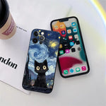 Van Gogh Cat Starry Sky Shockproof iPhone Case